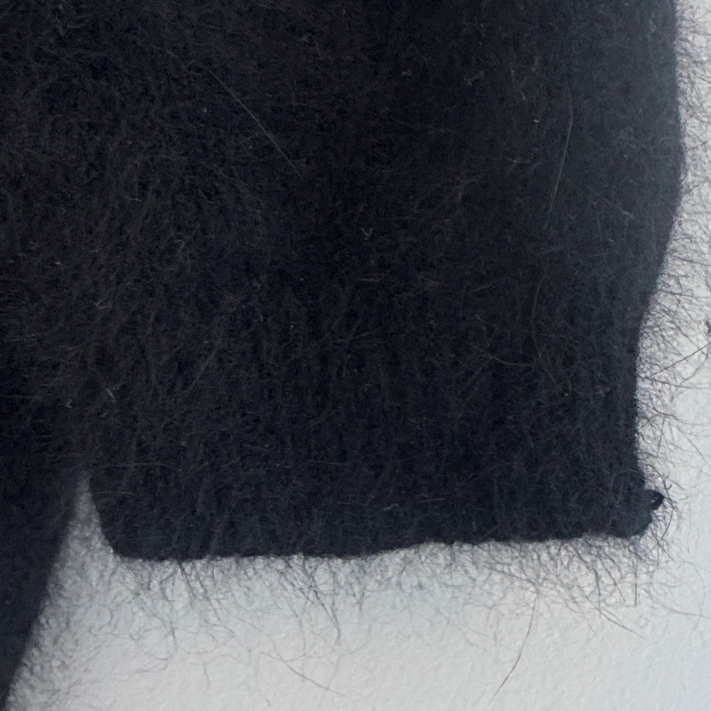Roberta Collina Black Short-Sleeve Angora Blend Sweater - Picture 4 of 5